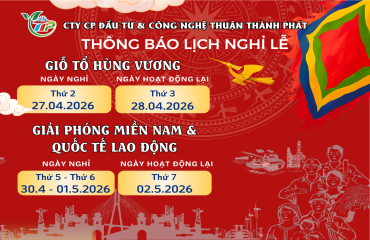 THÔNG BÁO THỜI GIAN NGHỈ LỄ GIỖ TỔ HÙNG VƯƠNG, 30/4 & 01/5 NĂM 2026 