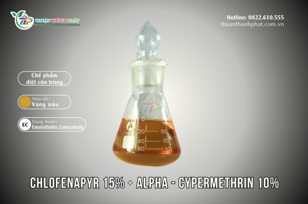 Chế phẩm diệt côn trùng CHLOFENAPYR 15% + ALPHA - CYPERMETHRIN 10% - HISGMA 250EC